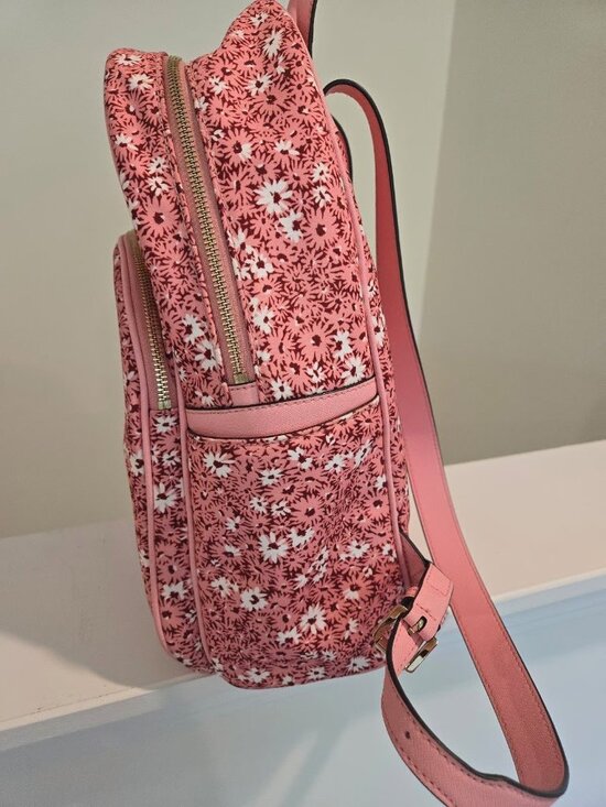 Michael Kors Pink Floral Abbey Large Backpack